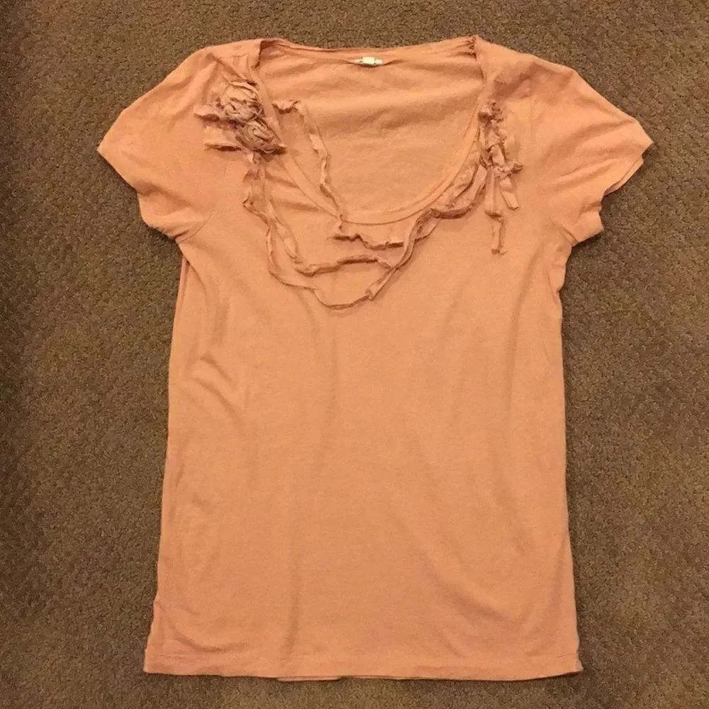 J.Crew Scoop Neck T Shirt with Ribbon Detail
